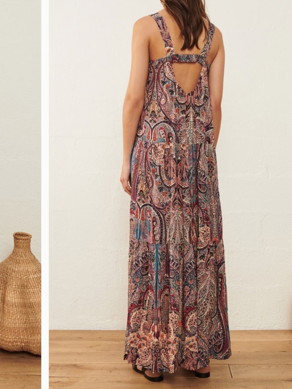 ba&sh Baraka Paisley Maxi Dress in Multicolor Rust & Blue - Picture 2 of 14